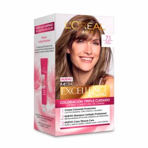 Tinte Para Cabello Tono 7.1 Rubio Cenizo EXCELLENCE L'ORÉAL PARIS 1 Kit