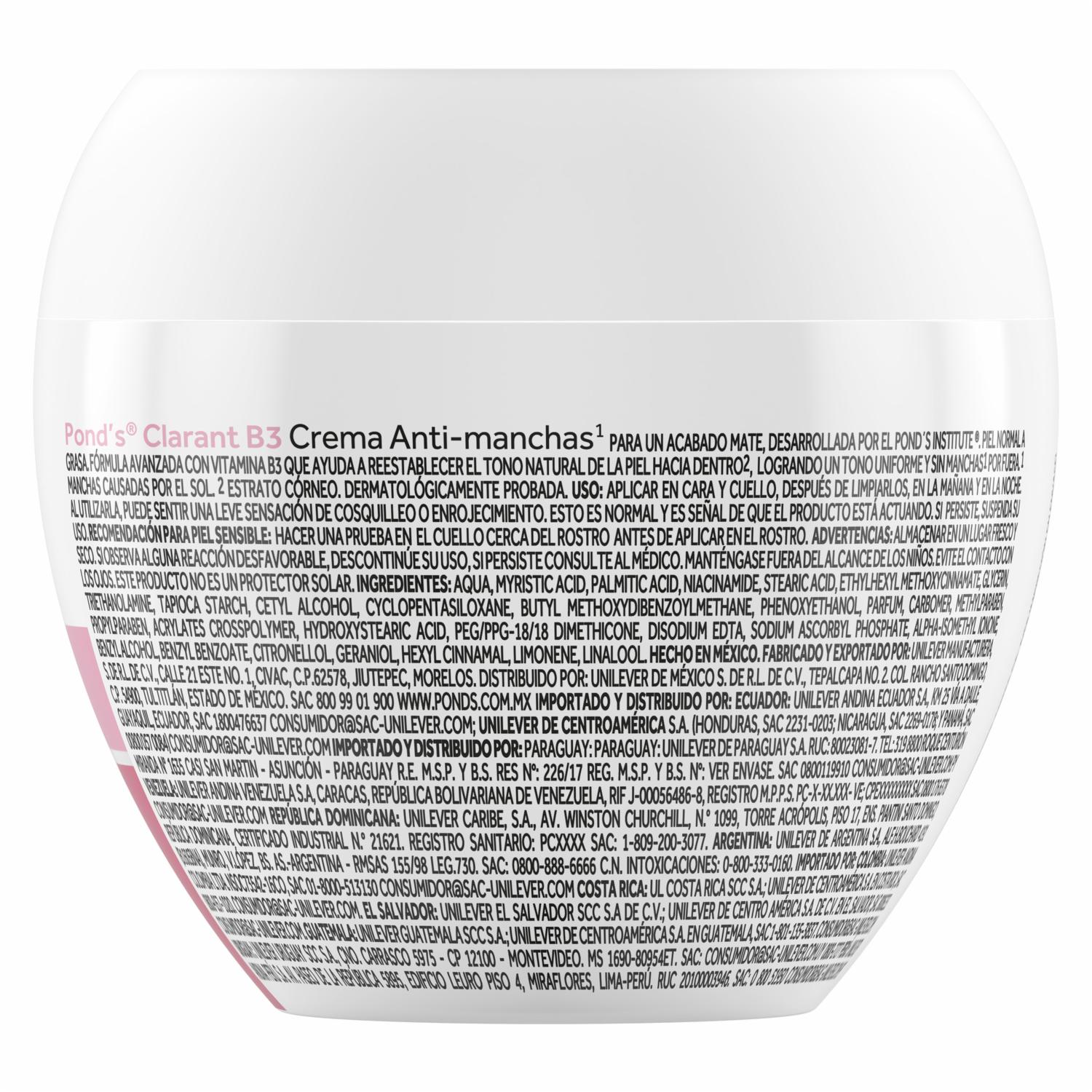 Crema Facial Clarant B3 Grasa 50G.. POND’S 50 G