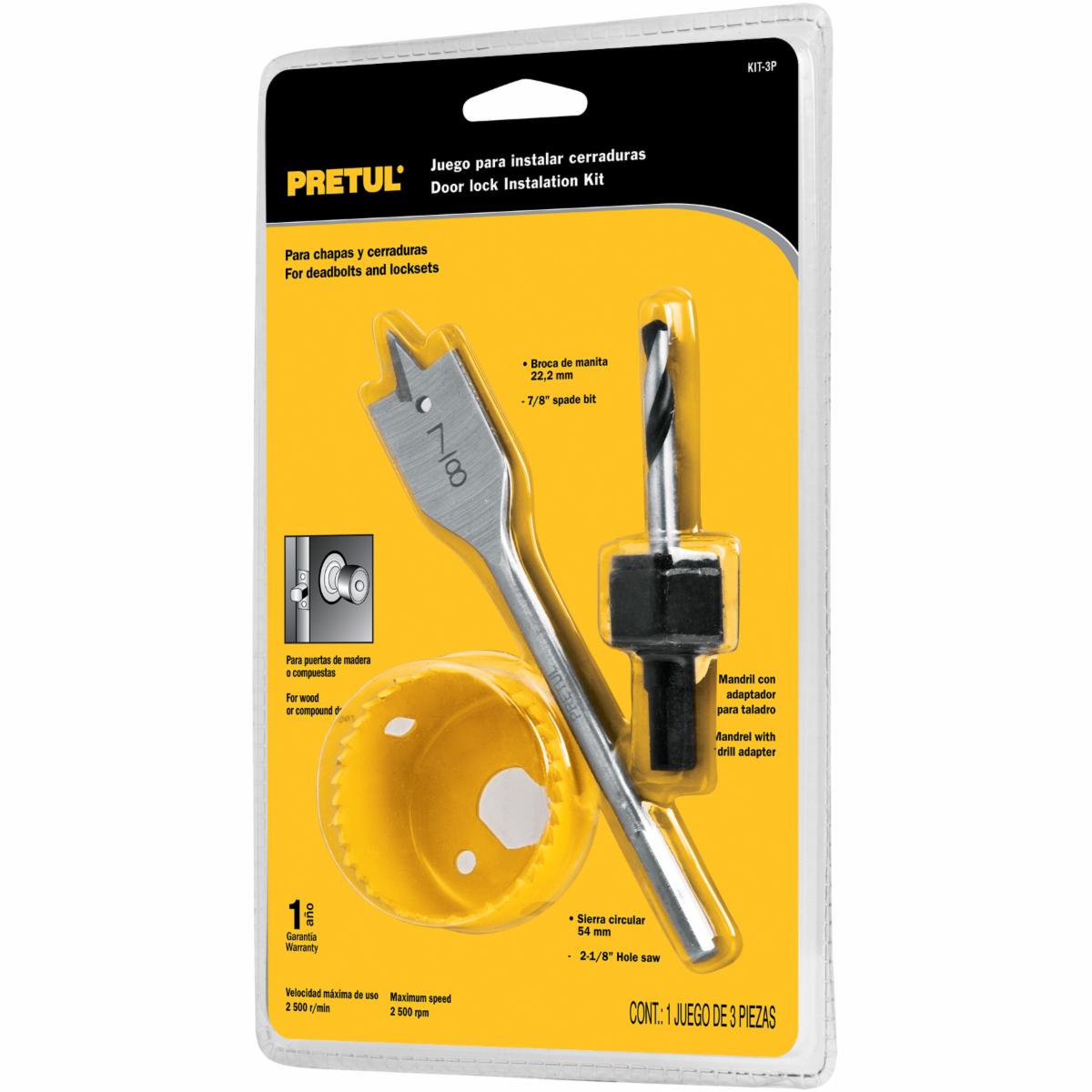 Kit Para Instalar Cerraduras 3 Piezas PRETUL Unidad