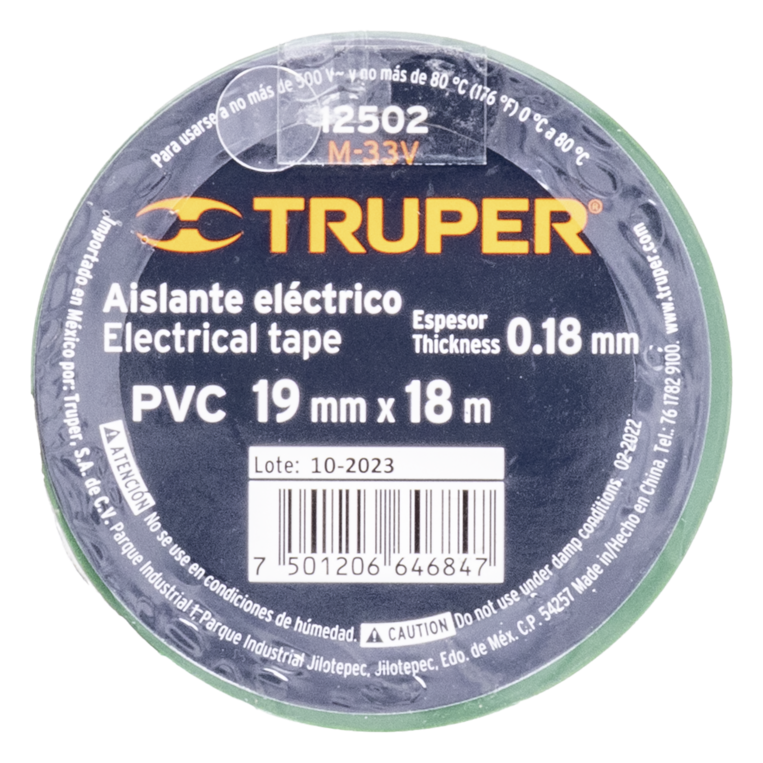 Cinta Taipe Elec18M Verde TRUPER Unidad - Imagen 2