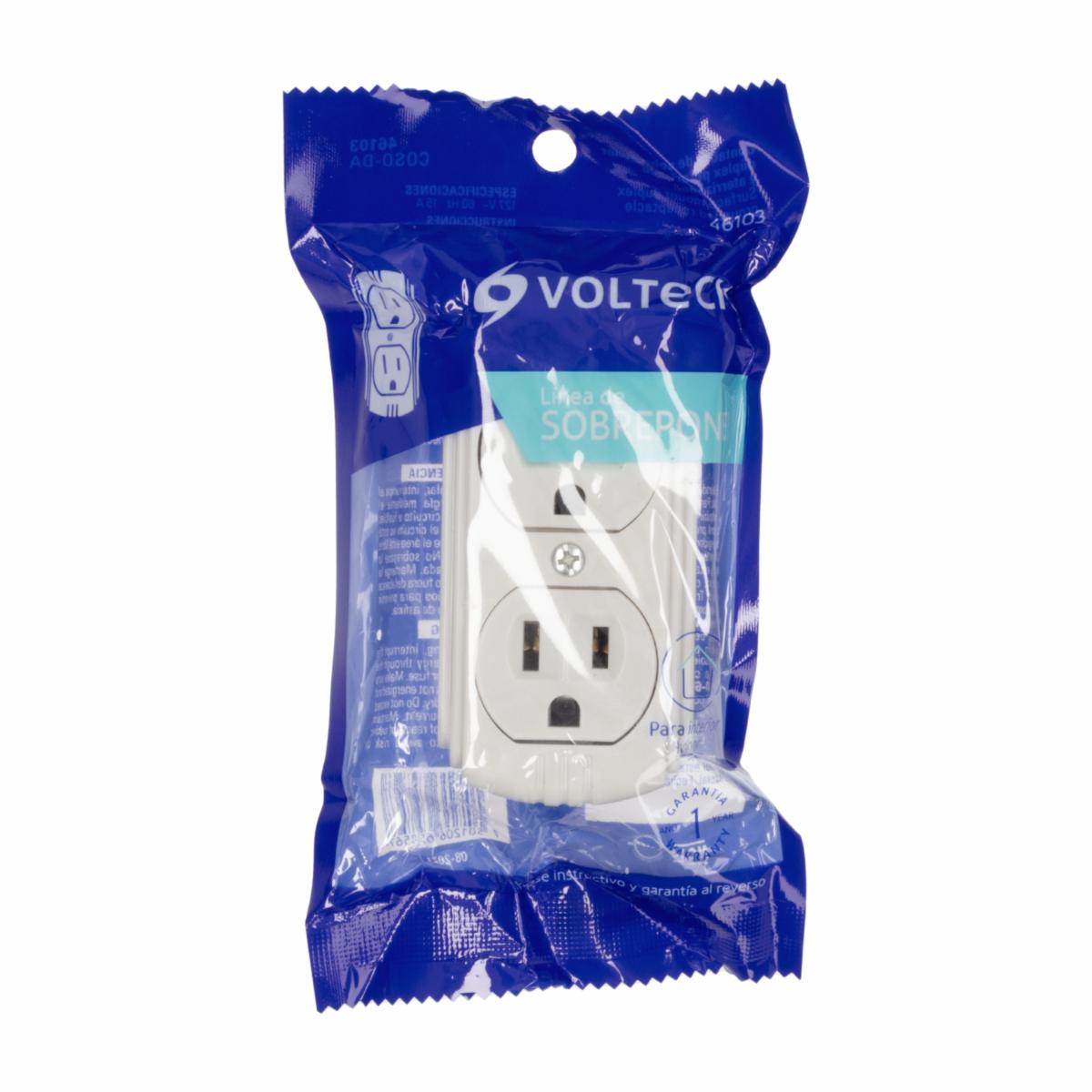 Tomacorriente Doble Polar 125V15 Avoltec PRETUL Unidad