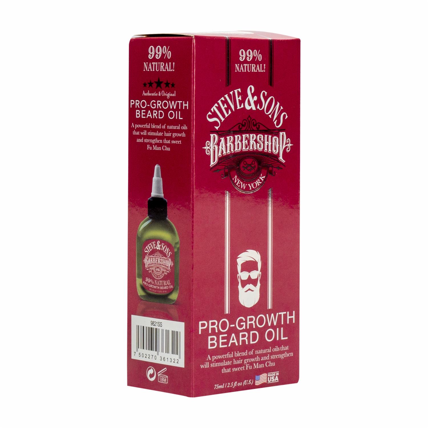 Aceite Para Barba Pro-Crecimiento 99% Natural STEVE & SONS 75 Ml