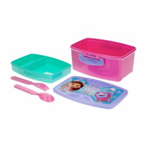 Recipiente Sanduchero Con Cubiertos Diseño Gaby´s Dollhouse FUN KIDS 21X8 Cm