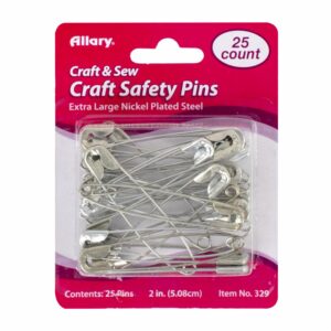 Imperdibles Grandes Para Costura Plateados ALLARY X 25 Uds