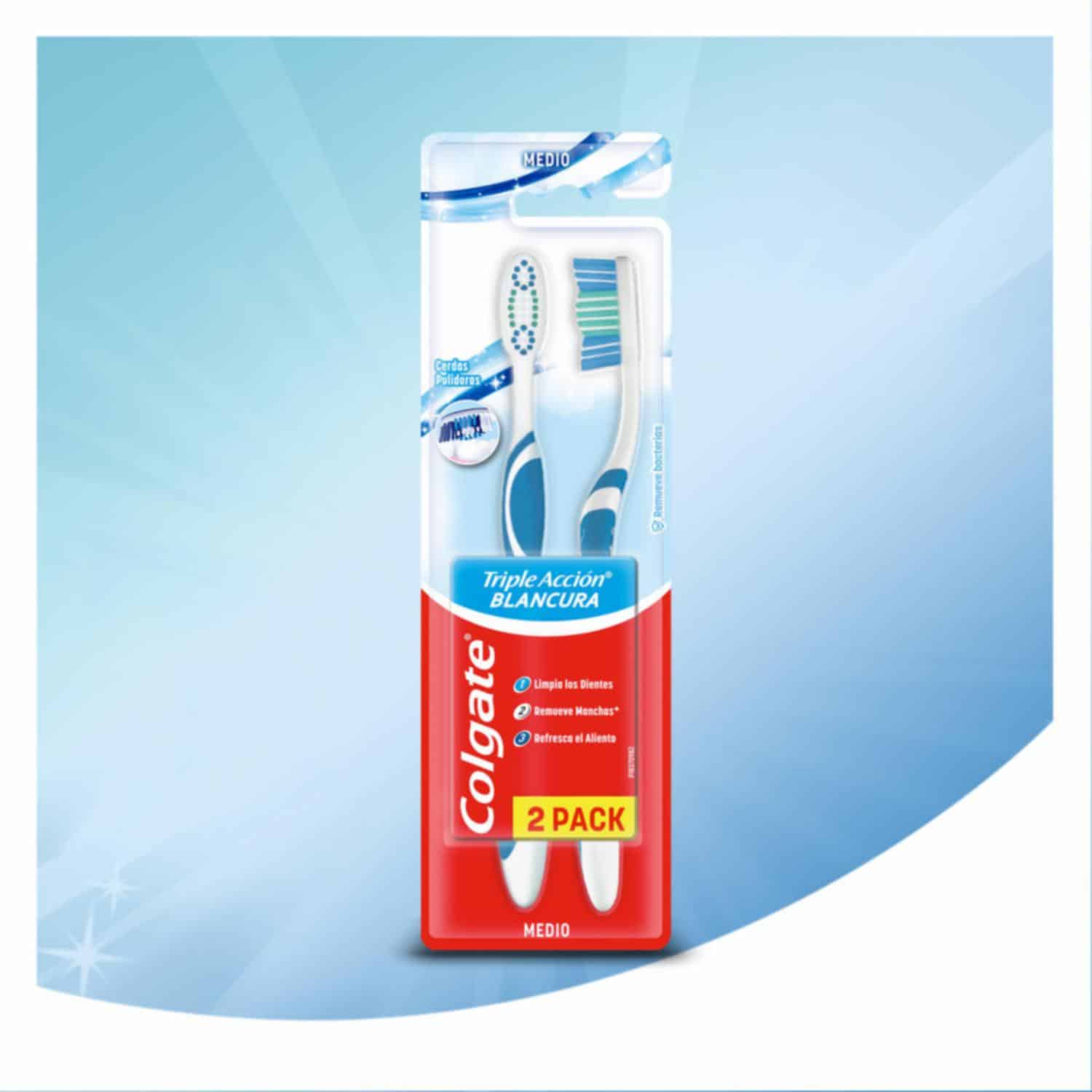 Cepillo Dental Triple Acción Extra Blancura COLGATE 1X2 Unidades - Imagen 11