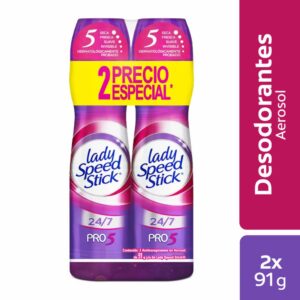 Desodorante En Aerosol Para Mujer Pro 5 En 1 LADY SPEED STICK 2 X 91 G