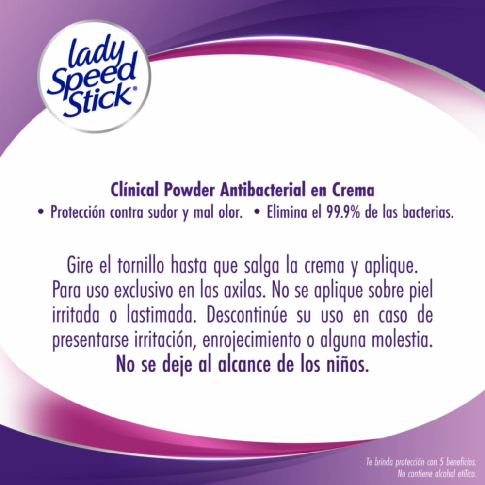 Desodorante En Crema Para Mujer Clínical Complete Powder LADY SPEED STICK 55 G - Imagen 6