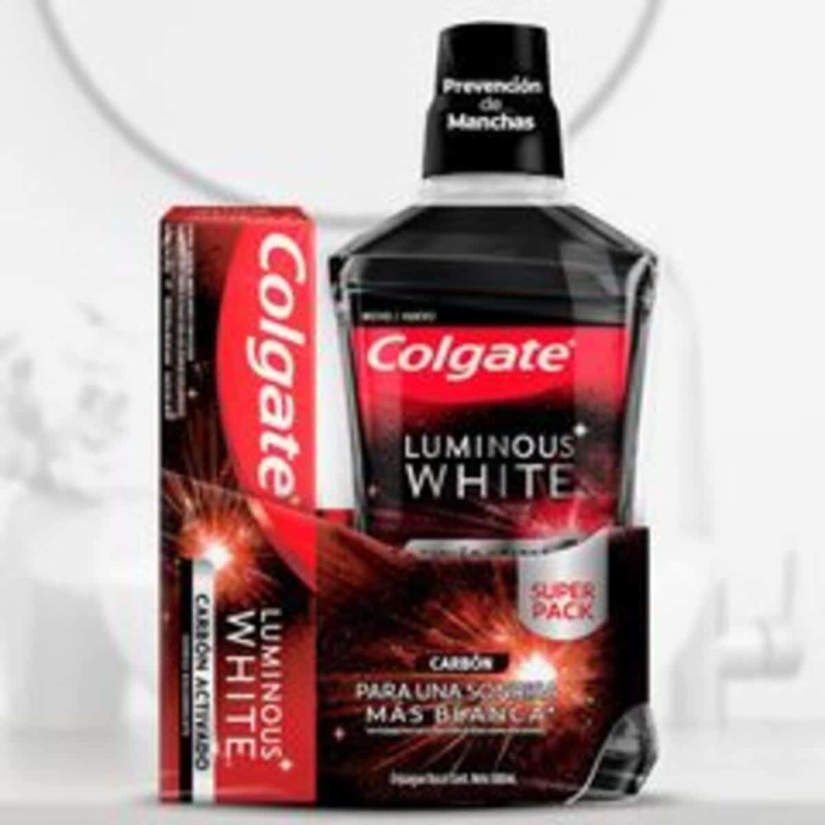 Kit Higiene Bucal Luminous White Carbón Crema Dental 75 Ml + Enjuague Bucal 500 Ml COLGATE 500Ml+75Ml - Imagen 7