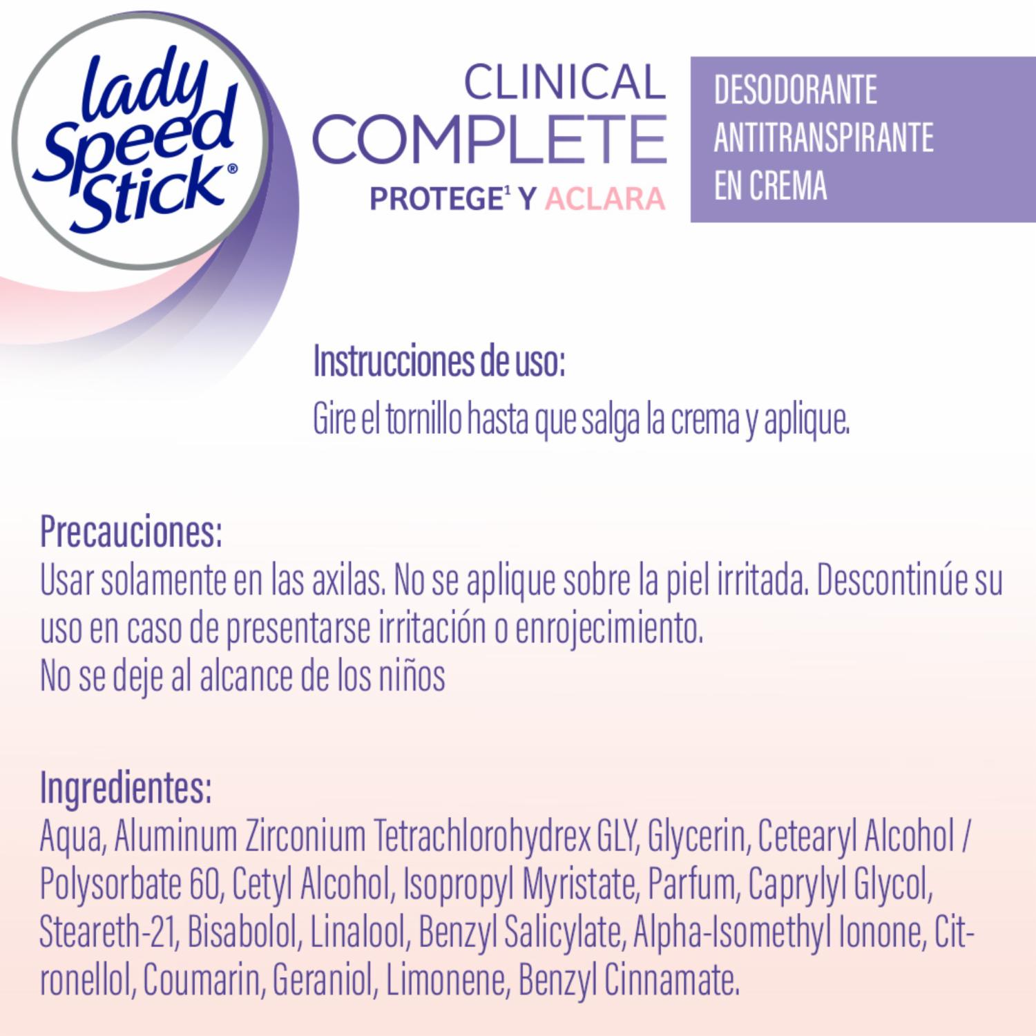 Desodorante En Barra Para Mujer Protege Y Aclara LADY SPEED STICK 55 G