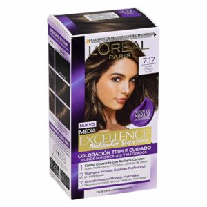Tinte Para Cabello Matizador Supreme Tono 7.17 Rubio Cenizo Mate EXCELLENCE L'ORÉAL PARIS 1 Kit