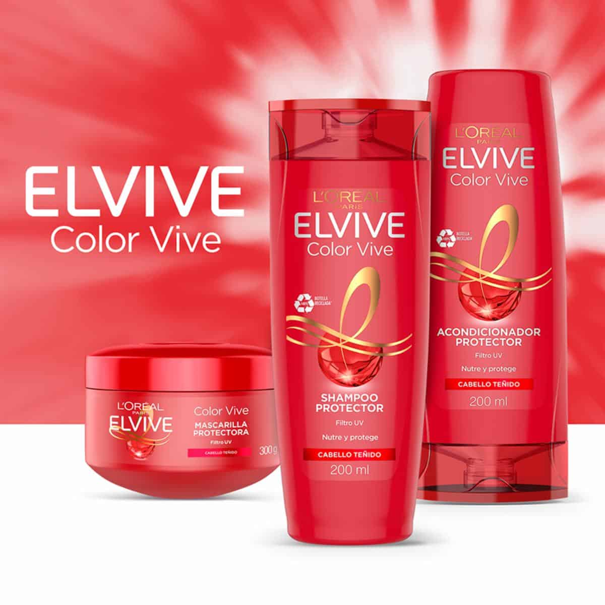 Shampoo Capilar Color Vive Con Filtro UV Para Cabello Teñido ELVIVE L'ORÉAL 370 Ml - Imagen 3