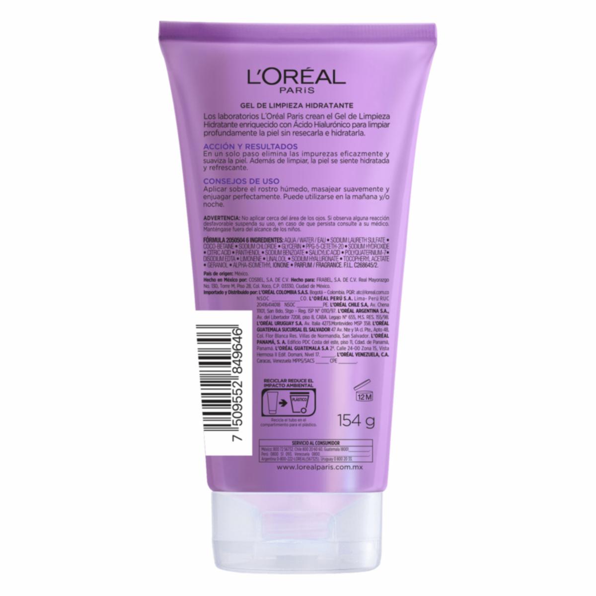 Limpiador Facial En Gel Hidratante Con Ácido Hialurónico Revitalift L’ORÉAL 150 Ml