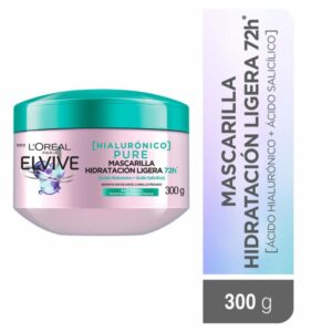 Mascarilla Capilar Hialurónico Pure Para Raíz Grasa Y Puntas Deshidratadas ELVIVE L'ORÉAL 300 G