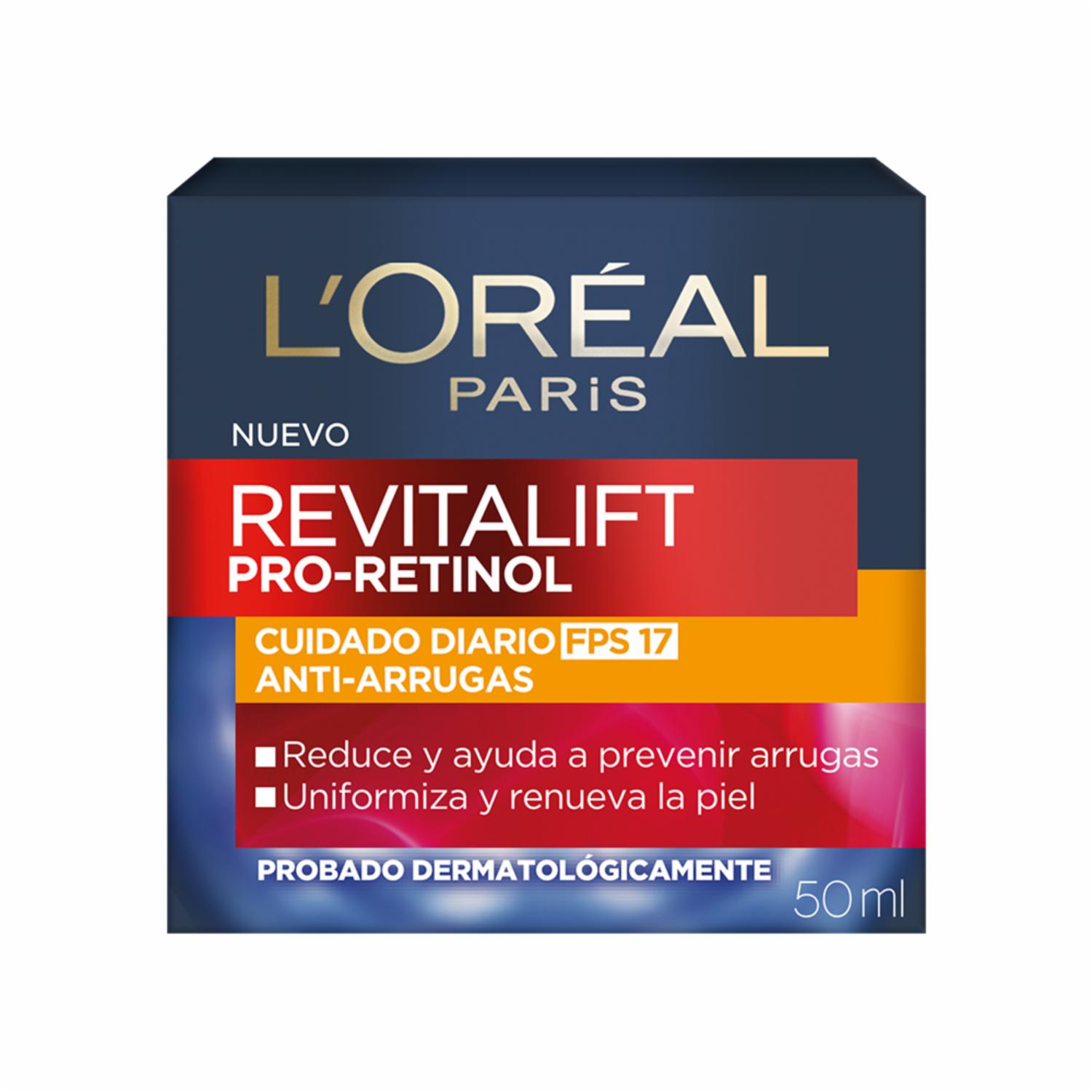 Crema Facial De Día Anti Arrugas Con Pro Retinol Fps 17 Revitalift L’ORÉAL 50 Ml