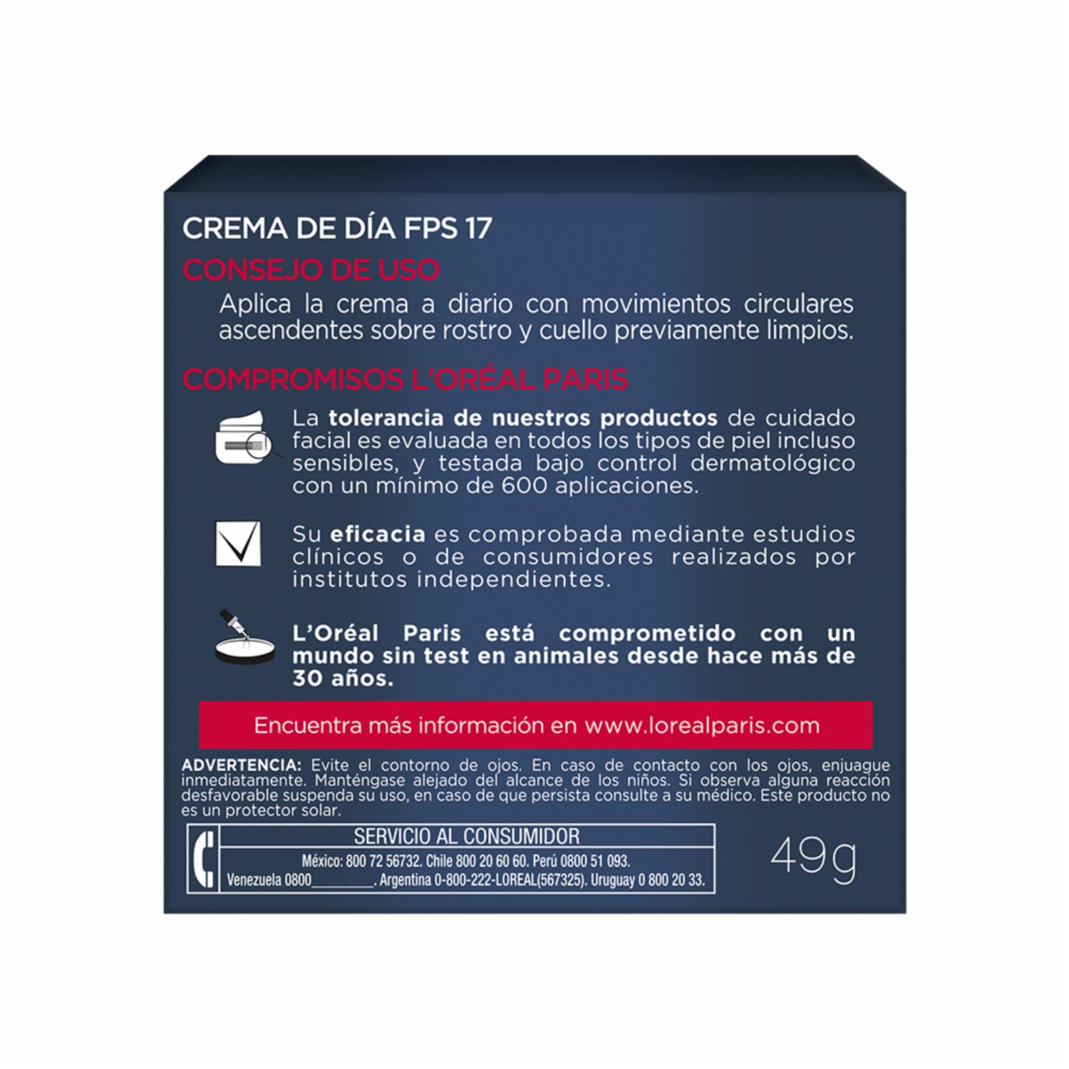 Crema Facial De Día Anti Arrugas Con Pro Retinol Fps 17 Revitalift L’ORÉAL 50 Ml