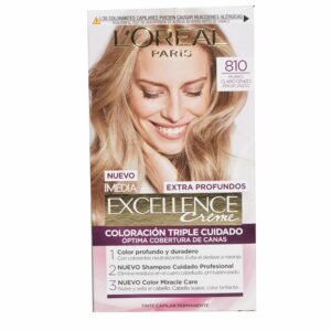 Tinte Para Cabello Tono 810 Rubio Claro Extra Profundo EXCELLENCE L'ORÉAL PARIS 1 Kit