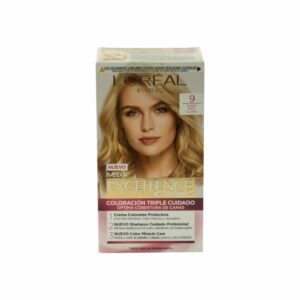 Tinte Para Cabello Tono 9 Rubio Muy Claro EXCELLENCE L'ORÉAL PARIS 1 Kit
