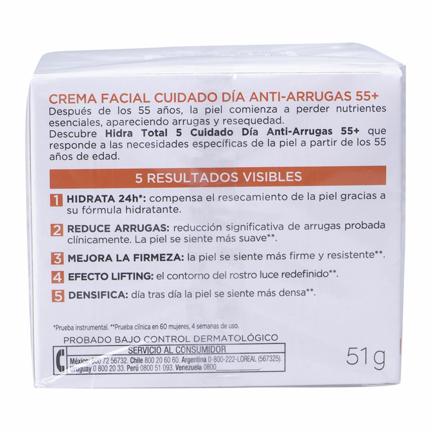 Crema Facial Humectante Antiarrugas Calcio+55 L’ORÉAL 50 Ml