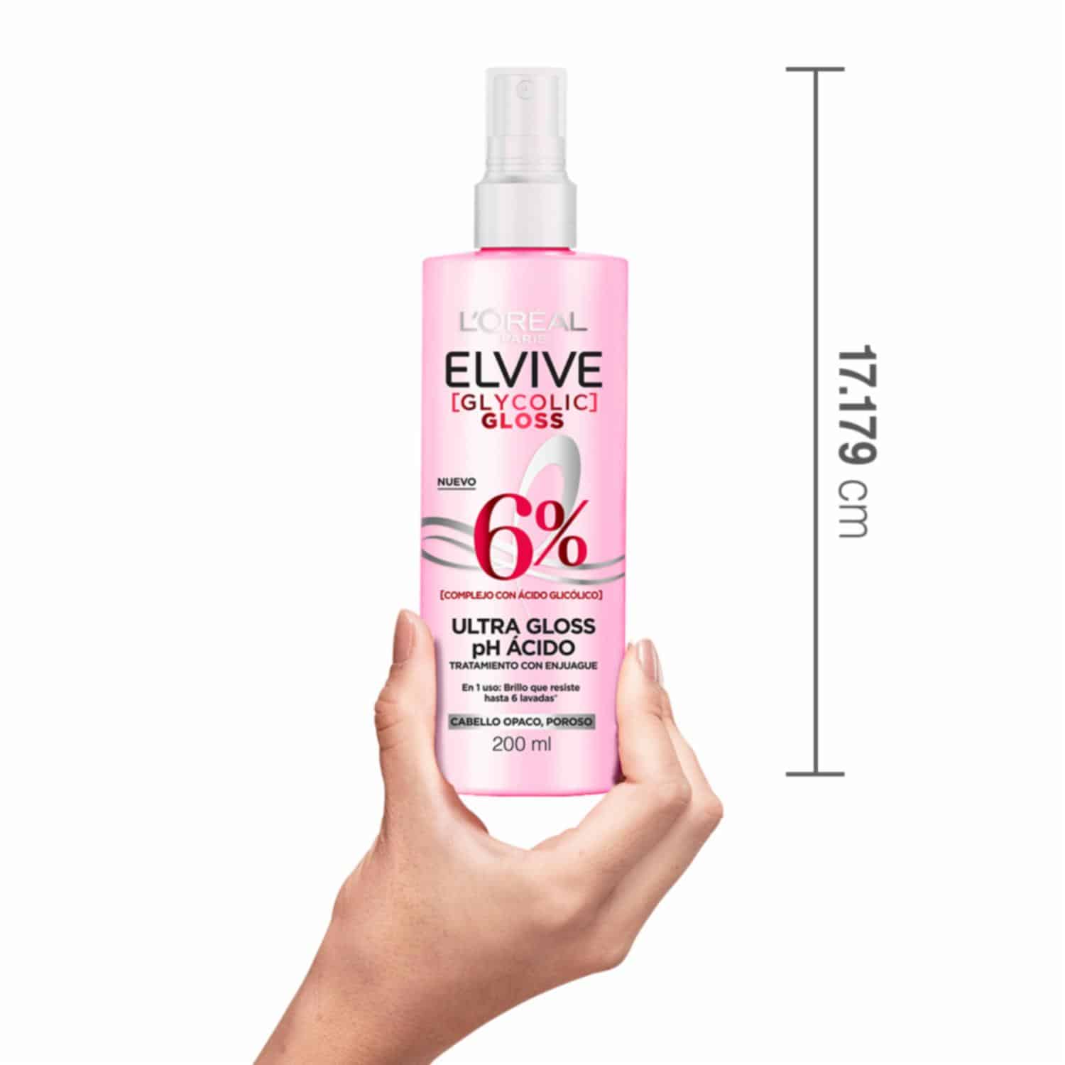 Tratamiento Capilar Glycolic Gloss Para Cabello Opacos Poroso ELVIVE L'ORÉAL 200 Ml - Imagen 11