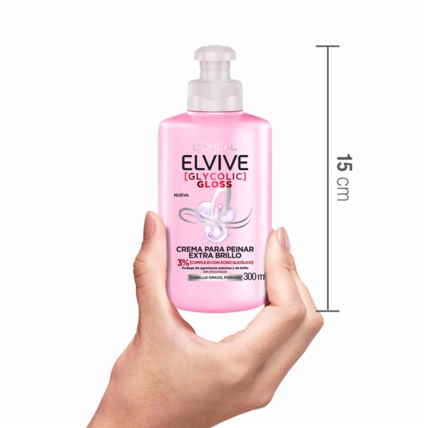 Crema Para Peinar Glycolic Gloss Para Cabello Opacos Poroso ELVIVE L'ORÉAL 300 Ml - Imagen 10