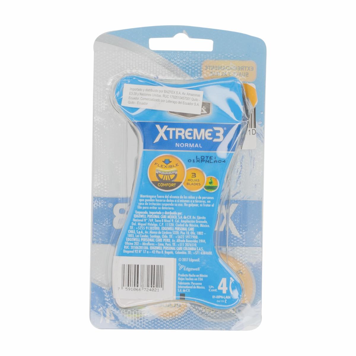 Afeitadora Desechable Para Hombre Xtreme3 Normal SCHICK X4 Uds