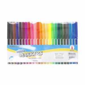 Marcadores De Colores Punta Fina Lavables BAZIC X24 Uds
