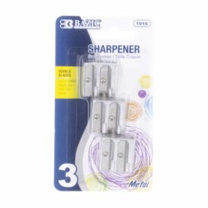 Sacapuntas Doble Orificio Metalico BAZIC X 3 Uds