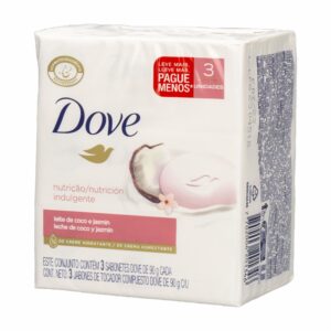 Jabón En Barra Con Leche De Coco DOVE 3 X 90 G