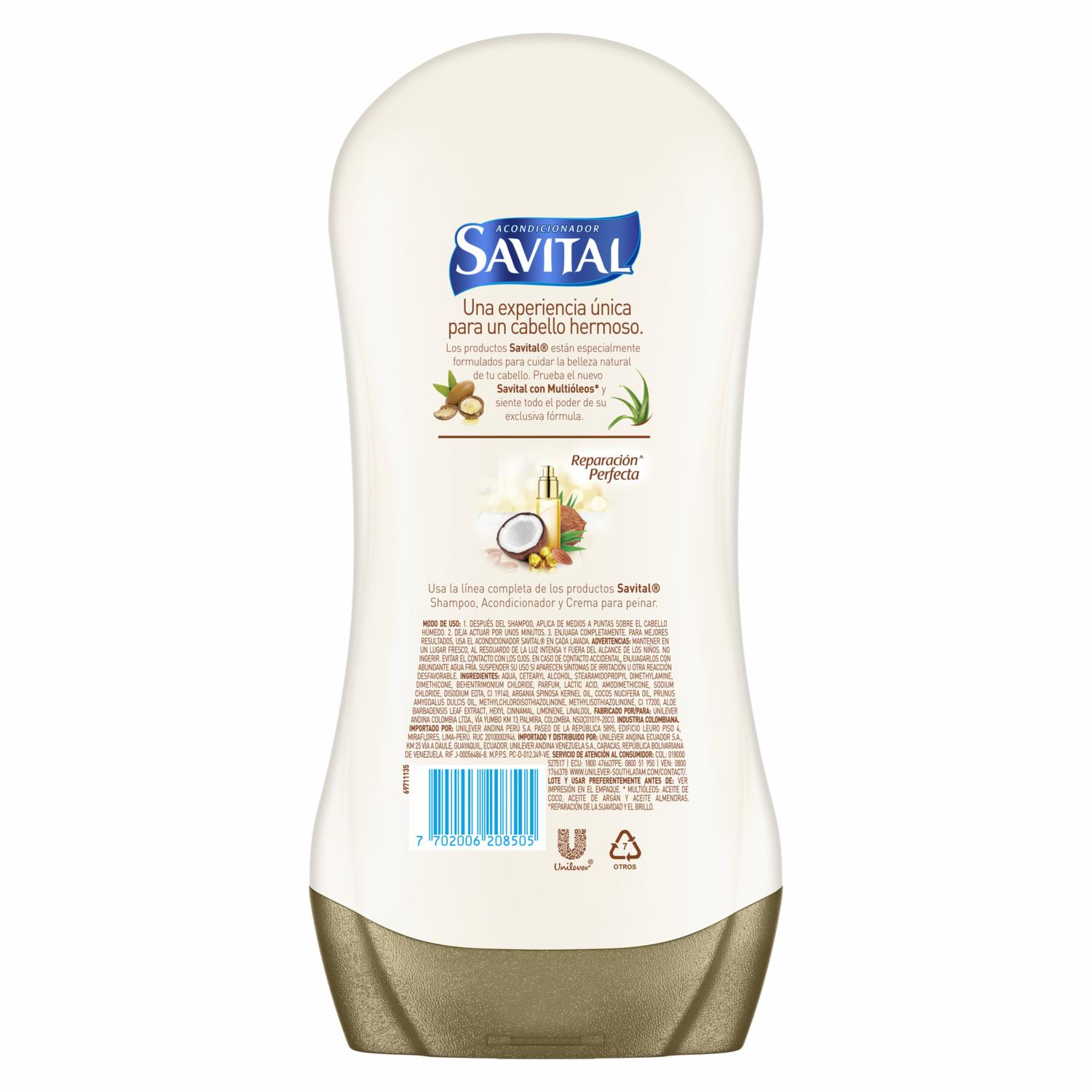 Acondicionador De Cabello Multiaceites SAVITAL 490 Ml