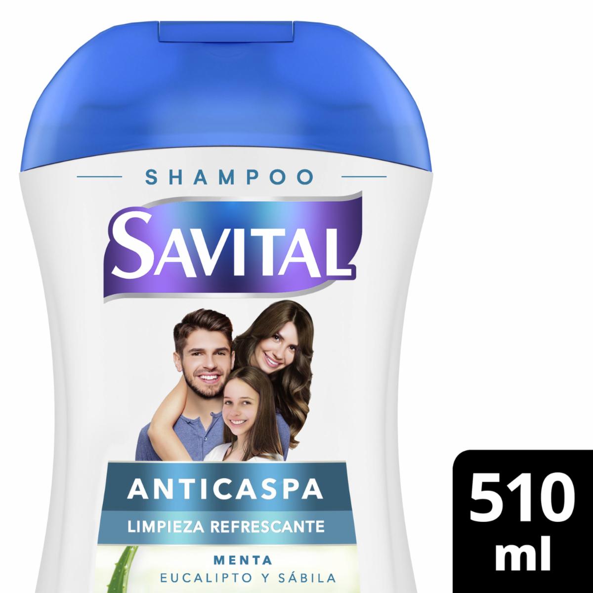 Shampoo De Cabello Anticaspa Menta Y Eucalipto SAVITAL 510 Ml