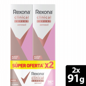 Desodorante En Aerosol Para Dama Clinical Expert 2do 40% De Descuento REXONA 2 X 150 Ml