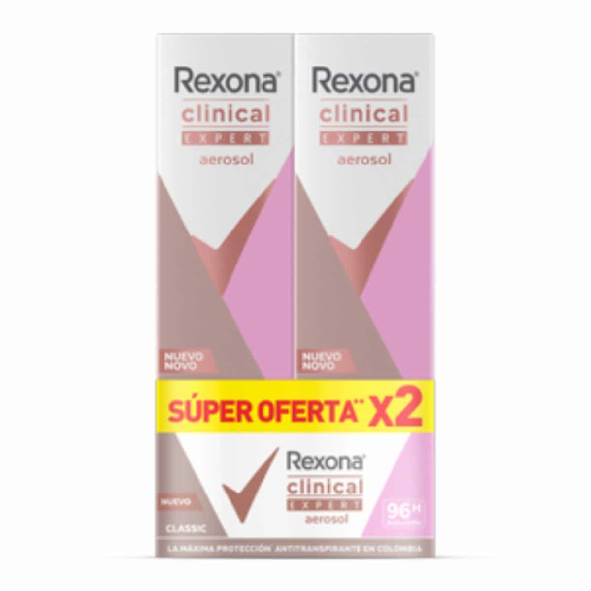 Desodorante En Aerosol Para Dama Clinical Expert 2do 40% De Descuento REXONA 2 X 150 Ml - Imagen 3