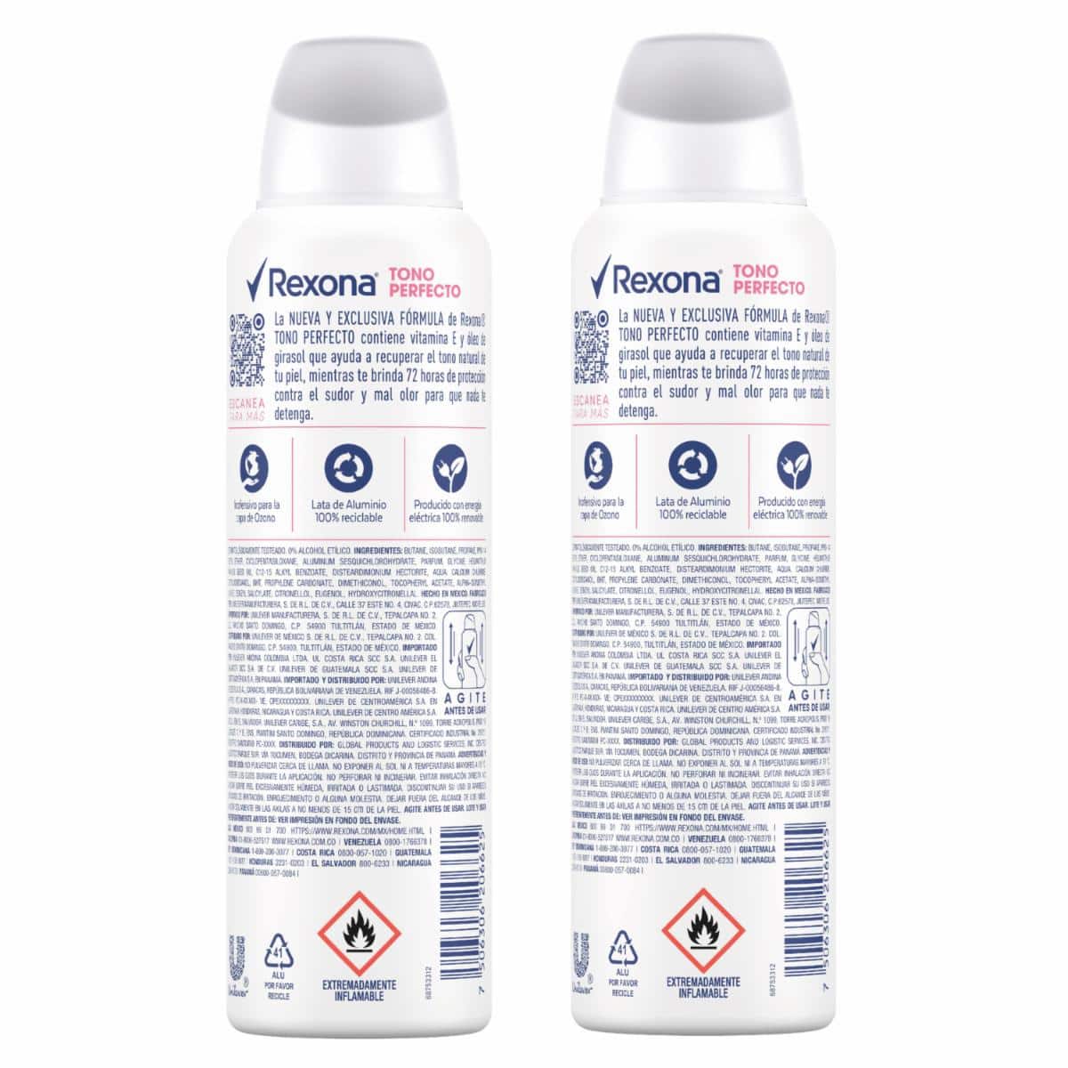 Desodorante En Aerosol Para Dama Tono Perfecto REXONA 2 X 150 Ml - Imagen 2