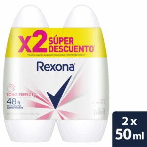 Desodorante Roll On Para Dama Tono Perfecto REXONA 2 X 50 Ml