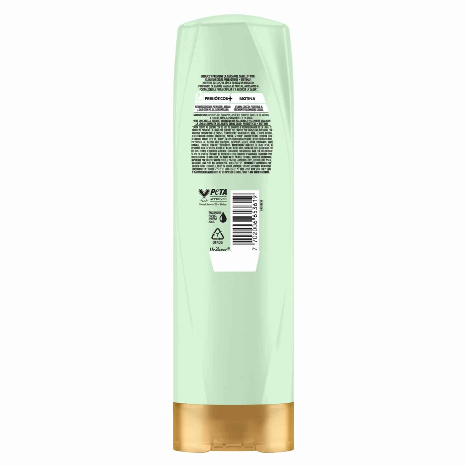 Acondicionador De Cabello Prebiótico Con Biotina SEDAL 340 Ml - Imagen 3