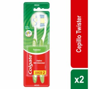 Cepillo Dental Twister Cerdas Medianas COLGATE 1X2 Unidades