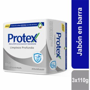 Jabón En Barra Limpieza Profunda Antibacterial PROTEX 3x110 G