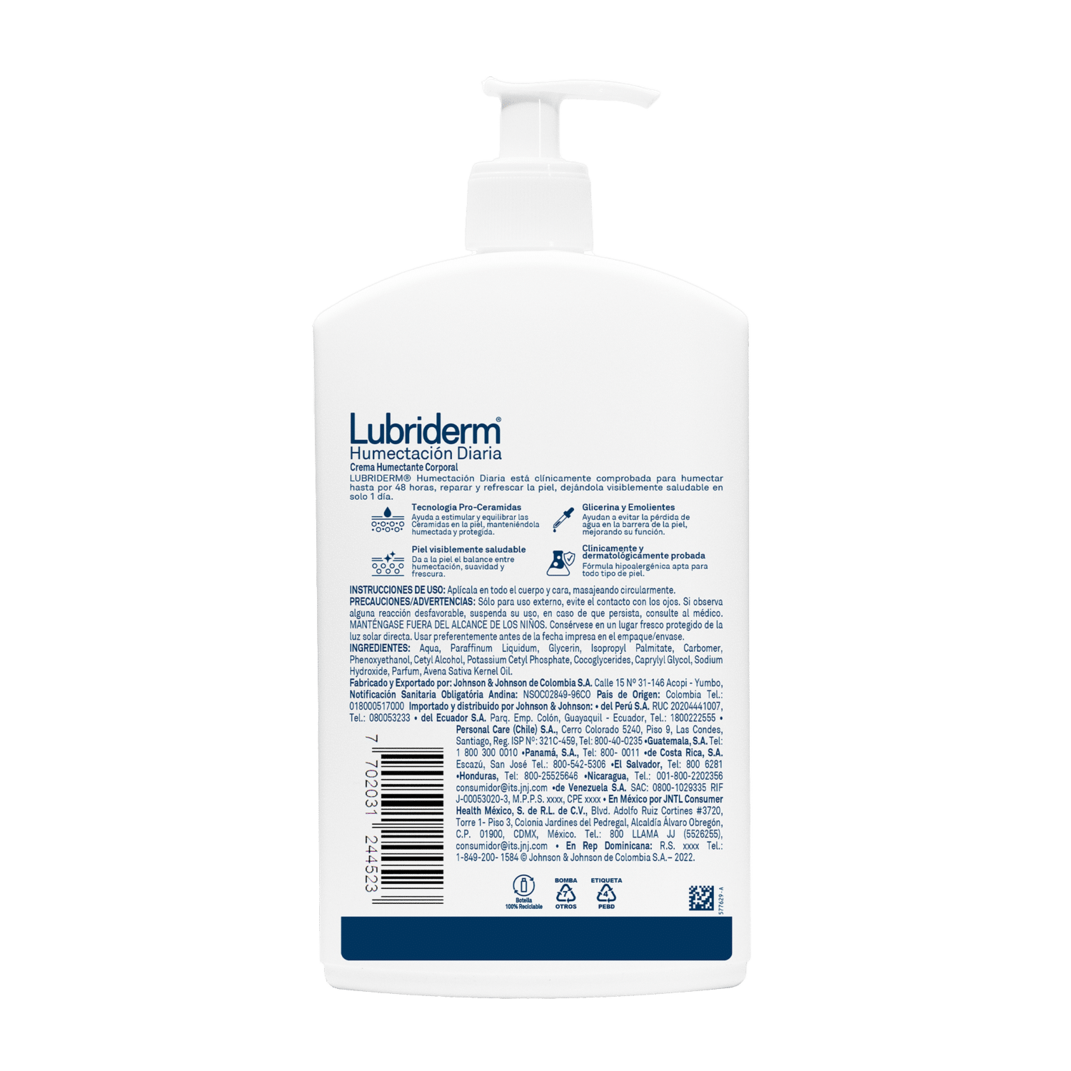 Crema Corporal Humectación Diaria Para Piel Normal A Seca LUBRIDERM 946 Ml - Imagen 3