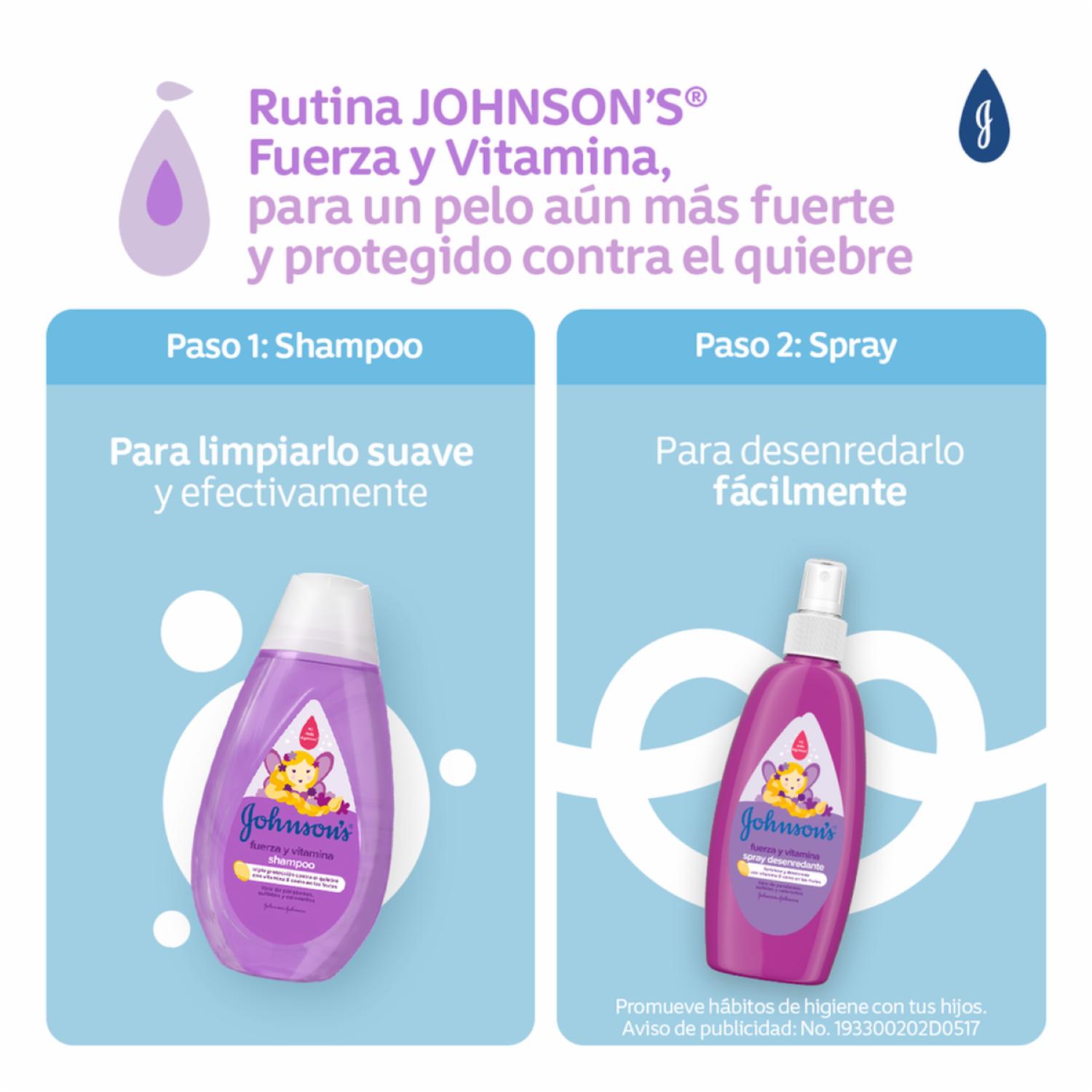 Shampoo Bebé Fuerza Y Vitamina JOHNSON’S 400 Ml