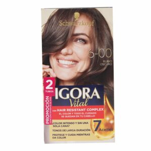Tinte Capilar Doble Tubo Rubio Oscuro 6-00 IGORA VITAL Unidad