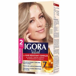 Tinte Capilar Doble Tubo Rubio Claro Cenizo 7-1 IGORA VITAL Unidad