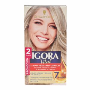 Tinte Capilar Doble Tubo Rubio Extra Claro Cenizo 9-1 IGORA VITAL Unidad