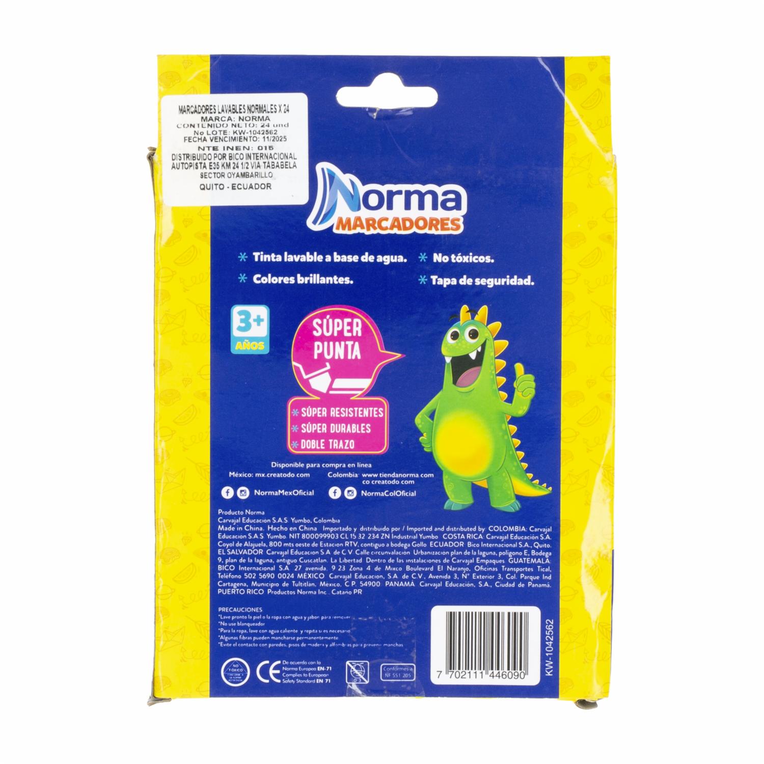Marcador Lavable NORMA X 24 Uds