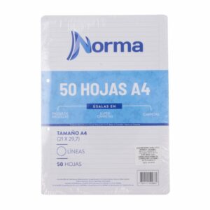 Hojas A4 1 Línea NORMA X 50 Uds