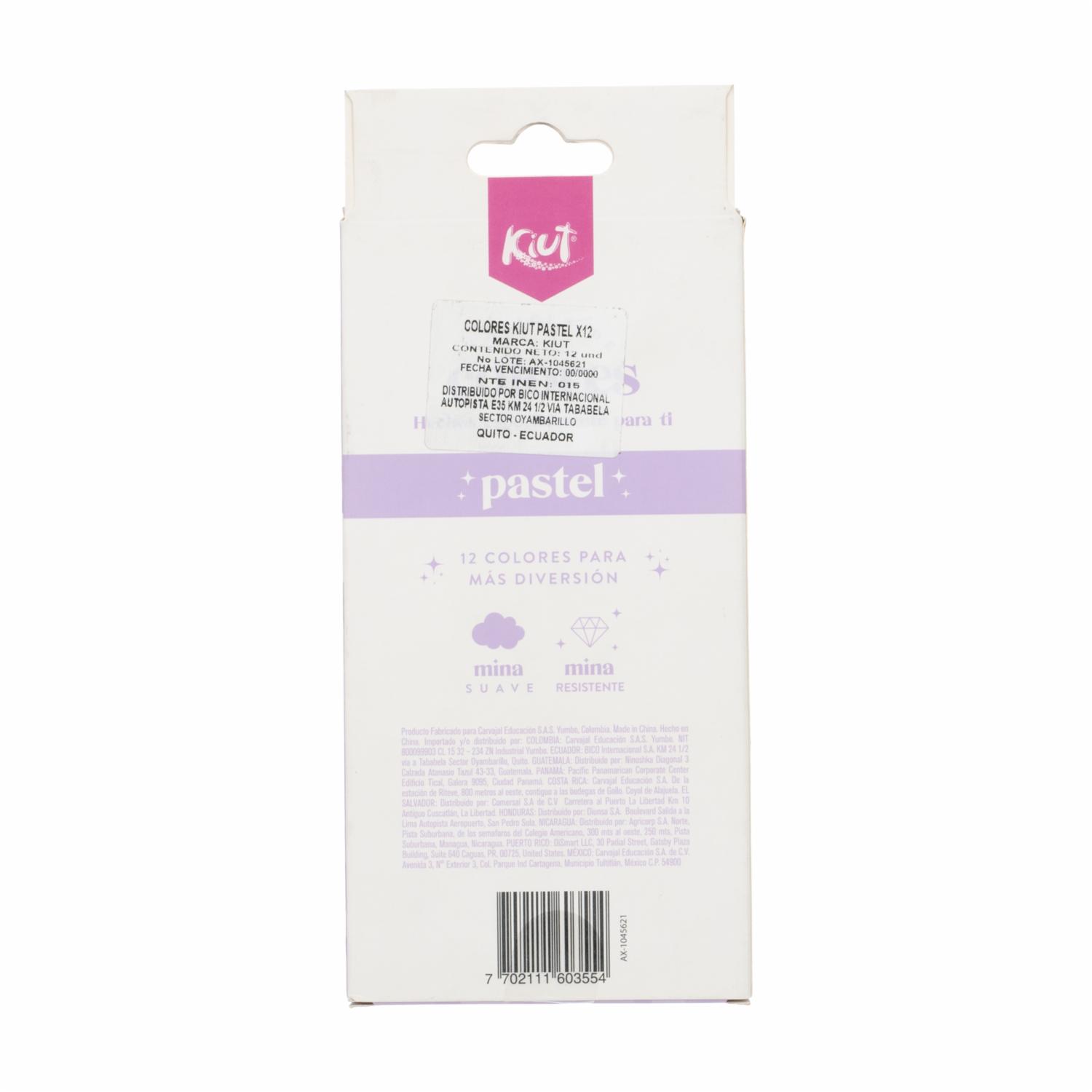 Lápices De Colores Pastel KIUT X 12 Uds