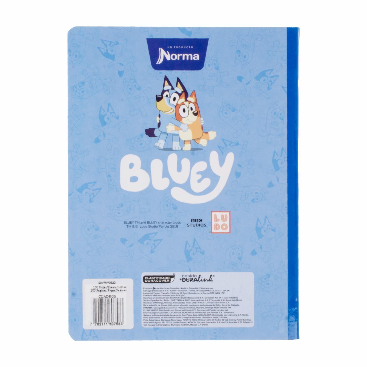 Cuadernos Cosido Va Bluey Cuadros NORMA 100 Hojas