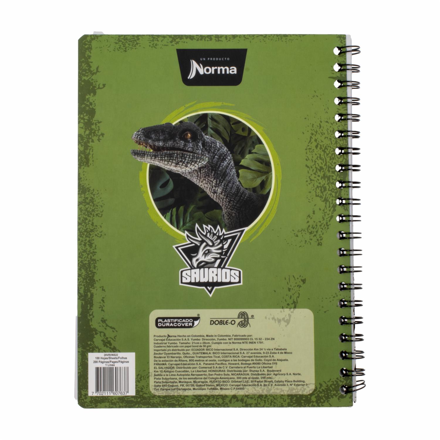Cuaderno Universitario Saurios 105 1 Línea NORMA 100 Hojas