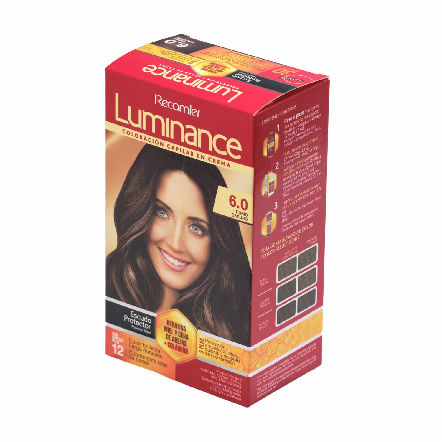 Tinte De Cabello Rubio Oscuro Doble Tubo 6 LUMINANCE Kit 2 X 60 G