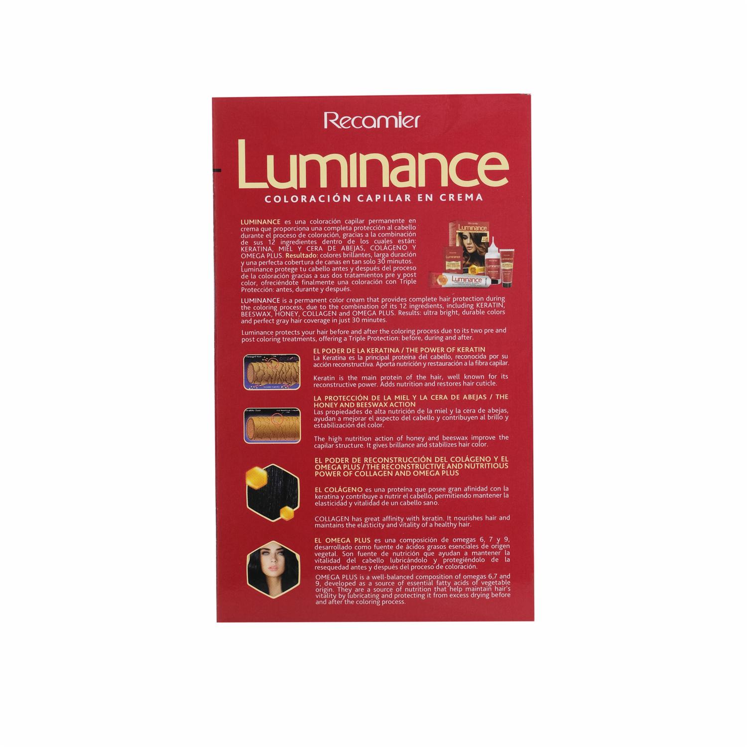 Tinte De Cabello Negro Azul Doble Tubo 1.1 LUMINANCE Kit 2 X 60 G