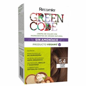 Tinte De Cabello Castaño Claro Cobrizo 5.4 Sin Amoníaco GREEN CODE Kit 50 G